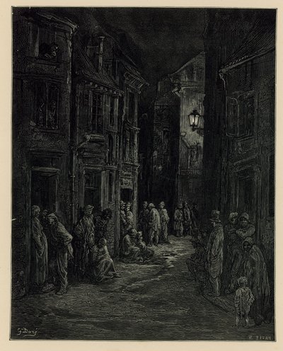 Nyomornegyedek (metszet) alkotó: Gustave Dore