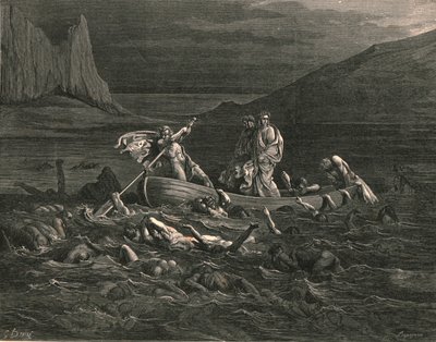 Amint mindketten beszálltak, vágva a hullámokat, c1890. alkotó: Gustave Dore