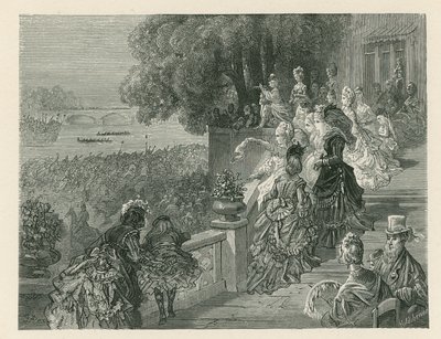 Nézők nézik a csónakversenyt alkotó: Gustave Dore