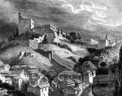Az Alhambra, Granada, Dél-Spanyolország, 19. század alkotó: Gustave Dore