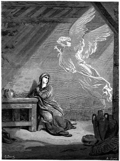 Az Angyali üdvözlet alkotó: Gustave Dore