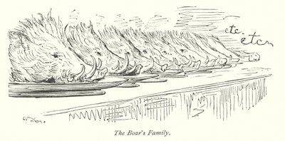 A vaddisznó családja (metszet) alkotó: Gustave Dore