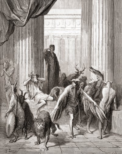 Ulysses társai, a Fables de La Fontaine 19. század végi kiadásából (fametszet) alkotó: Gustave Dore