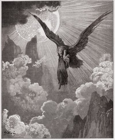 Az Isteni színjáték (La Divina Comedia, La Divine Comedie), Purgatorio, 9. ének: Dantét álomban egy sas viszi el - Dante Alighieri (1265-1321) - Illusztráció: Gustave Dore (1832-1883) alkotó: Gustave Dore