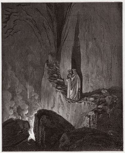 Az isteni színjáték (La Divina Commedia, La Divine Comedie), Inferno, 26. ének: Az Ulysses és Diomedes lángoló szellemei - Dante Alighieri (1265-1321) - Illusztráció: Gustave Dore (1832-1883) alkotó: Gustave Dore