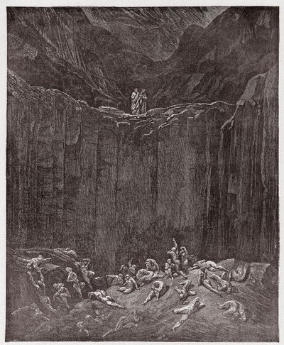 Az isteni színjáték (La Divina Commedia, La Divine Comedie), Pokol, 29. ének: A völgyben gyötrődő hamisítók - Dante Alighieri (1265-1321) - Illusztráció: Gustave Dore (1832-1883) alkotó: Gustave Dore