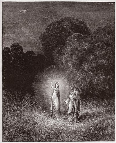 Az isteni színjáték (La Divina Commedia, La Divine Comedie), Pokol, 2. ének: Beatrice és Vergilius - Dante Alighieri (1265-1321) - Illusztráció: Gustave Dore (1832-1883) alkotó: Gustave Dore