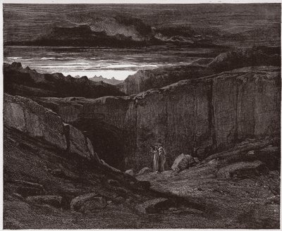 Az isteni színjáték (La Divina Commedia, La Divine Comedie), Inferno, 3. ének: Vergilius és Dante a pokol kapujában - Dante Alighieri (1265-1321) - Illusztráció: Gustave Dore (1832-1883) alkotó: Gustave Dore
