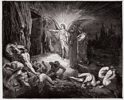 Az isteni színjáték (La Divina Commedia, La Divine Comedie), Inferno, 9. ének: Az angyal kinyitja a kapukat - Dante Alighieri (1265-1321) - Illusztráció: Gustave Dore (1832-1883) alkotó: Gustave Dore