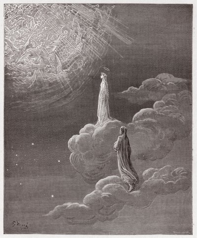 Az isteni színjáték (La Divina Commedia, La Divine Comedie), Paradiso, 14. ének: Dante és Beatrice a Mars szférájába fordította - Dante Alighieri (1265-1321) - Illusztráció: Gustave Dore (1832-1883) alkotó: Gustave Dore