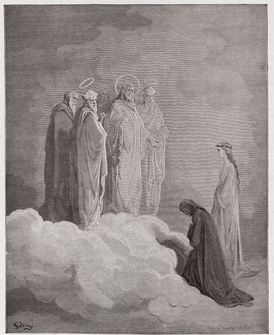 Az isteni színjáték (La Divina Commedia, La Divine Comedie), Paradiso, 26. ének: Szent János a szerelemről vizsgálja Dantét - Dante Alighieri (1265-1321) - Illusztráció: Gustave Dore (1832-1883) alkotó: Gustave Dore