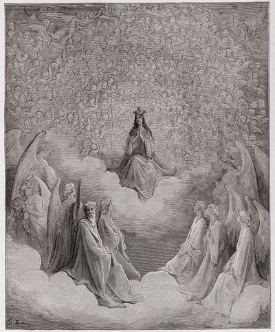 Az isteni színjáték (La Divina Commedia, La Divine Comedie), Paradiso, 31. ének: A mennyország királynője - Dante Alighieri (1265-1321) - Illusztráció: Gustave Dore (1832-1883) alkotó: Gustave Dore