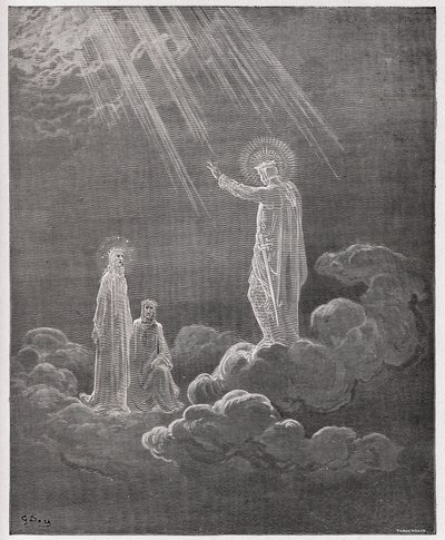 Az isteni színjáték (La Divina Commedia, La Divine Comedie), Paradiso, 8. ének: Charles Martel megszólítja Dantét és Beatrice-t - Dante Alighieri (1265-1321) - Illusztráció: Gustave Dore (1832-1883) alkotó: Gustave Dore