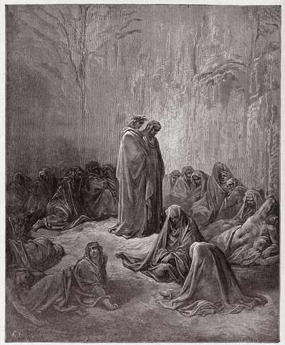 Az isteni színjáték (La Divina Commedia, La Divine Comedie), Purgatorio, 13. ének: Az irigyek lelkei - Dante Alighieri (1265-1321) - Illusztráció: Gustave Dore (1832-1883) alkotó: Gustave Dore