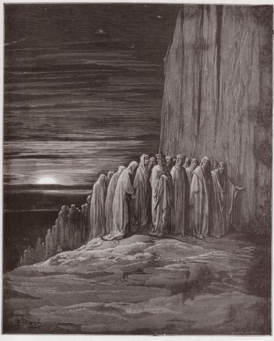 Az isteni színjáték (La Divina Commedia, La Divine Comedie), Purgatorio, 18. ének: A lajhárok sokasága - Dante Alighieri (1265-1321) - Illusztráció: Gustave Dore (1832-1883) alkotó: Gustave Dore
