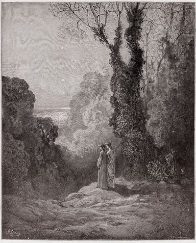 Az isteni színjáték (La Divina Commedia, La Divine Comedie), Purgatorio, 1. ének: A költők a Vénusz szépségét nézik a reggeli égbolton - Dante Alighieri (1265-1321) - Illusztráció: Gustave Dore (1832-1883) alkotó: Gustave Dore