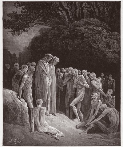 Az isteni színjáték (La Divina Commedia, La Divine Comedie), Purgatorio, 23. ének: A falánk lelkei - Dante Alighieri (1265-1321) - Illusztráció: Gustave Dore (1832-1883) alkotó: Gustave Dore
