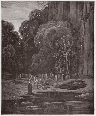 Az isteni színjáték (La Divina Commedia, La Divine Comedie), Purgatorio, 5. ének: A késői megtérők a Miserere-t éneklik - Dante Alighieri (1265-1321) - Illusztráció: Gustave Dore (1832-1883) alkotó: Gustave Dore