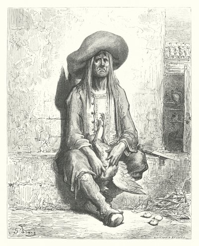La Fontaine meséi: A tyúk az aranytojással (metszet): A tyúk az aranytojással (metszet) alkotó: Gustave Dore