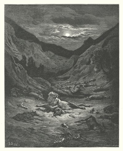 La Fontaine meséi: Fontaine: Az oroszlán (metszet) alkotó: Gustave Dore