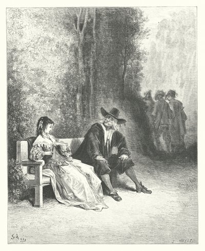 La Fontaine meséi: Fontaine: A leány (metszet) alkotó: Gustave Dore