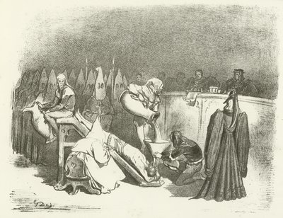 Az inkvizíció - Kínzás vízzel (mélynyomás) alkotó: Gustave Dore