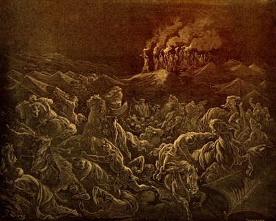 A midianitákat Doré menekült – Biblia alkotó: Gustave Dore