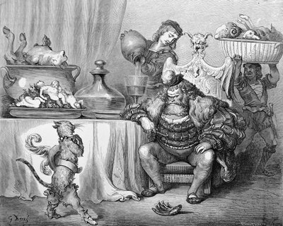 Az Ogre megkapja a macskát, Charles Perrault (1628-1703) 