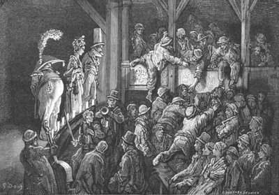 "The Penny Gaff", 1872. alkotó: Gustave Dore