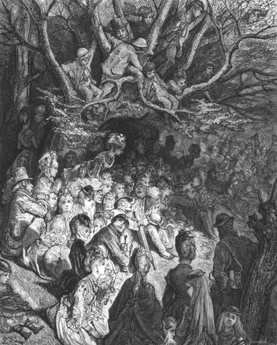 „A folyópart – a fák alatt”, 1872. alkotó: Gustave Dore