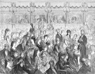 „The Stalls – Covent Garden Opera”, 1872. alkotó: Gustave Dore