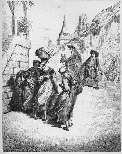 The miller, his son and the donkey - from "Fables" by Jean de La Fontaine alkotó: Gustave Dore