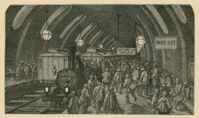 A munkásvonat (metszet) alkotó: Gustave Dore