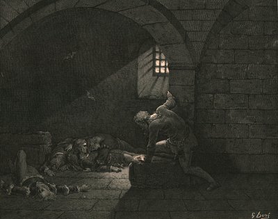 Aztán a böjt úrrá lett a gyászon, c1890. alkotó: Gustave Dore