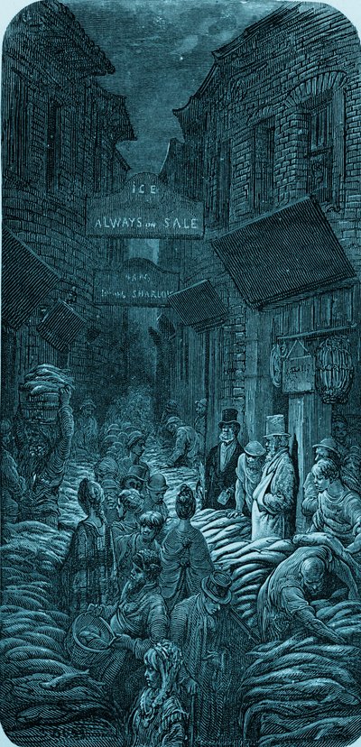 Viktoriánus halpiaci metszet, Gustave Doré alkotó: Gustave Dore