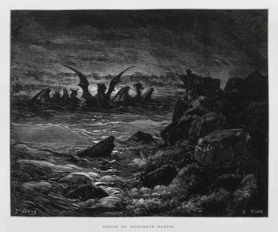 Dániel próféta látomása, Illusztráció a Dore Bibliából alkotó: Gustave Dore