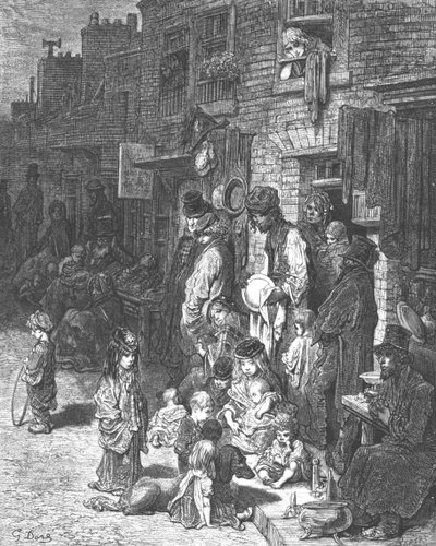 „Wentworth Street, Whitechapel”, 1872. alkotó: Gustave Dore