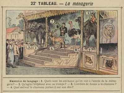 La menagerie (színes litó) alkotó: Gustave Fraipont