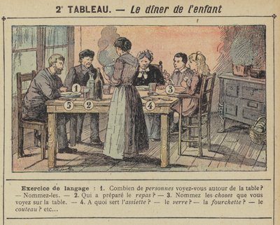 Gyermekvacsora (színes litho) alkotó: Gustave Fraipont