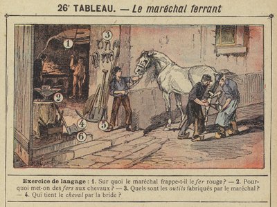Le marechal ferrant (színes litho) alkotó: Gustave Fraipont