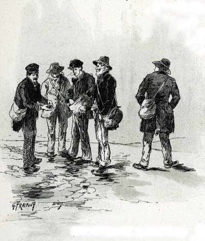 Utcai szivar- és cigarettaborravalók, Maubert negyed, Párizs Gustave Fraipont (1849-1923) rajza Saint-Juirs „La seine a travers Paris” című művéből merít alkotó: Gustave Fraipont