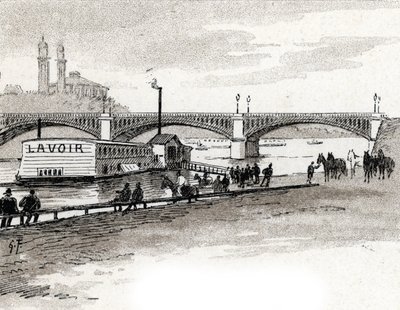 Kilátás a párizsi Grenelle-hídra Gustave Fraipont (1849-1923) rajza Saint-Juirs-ból alkotó: Gustave Fraipont