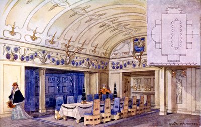 Német ebédlő, XX. század eleje (wc papíron) alkotó: Gustave Halmhuber