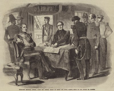 Interjú Lyons admirális és Bruat admirális között a Royal Albert fedélzetén, a Kinburn elleni támadás előtt alkotó: Gustave Janet