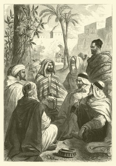 Az arab mesemondó (metszet) alkotó: Gustave Janet