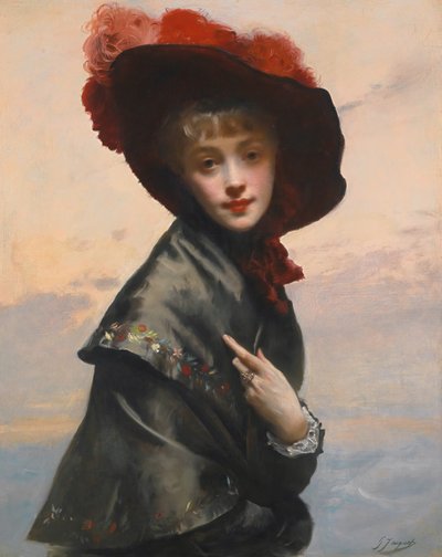 Kalapos hölgy. alkotó: Gustave Jean Jacquet