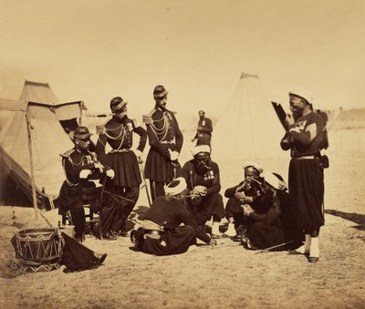 Camp de Châlons: Zouaves de la Garde a biwaknál alkotó: Gustave Le Gray