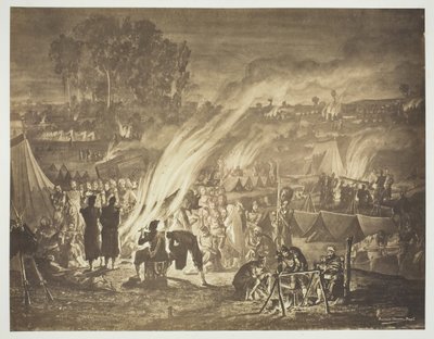 Untitled [A Zouave-ok által rögtönzött arab ünnepség rajza, Bénédict Masson], 1857. alkotó: Gustave Le Gray