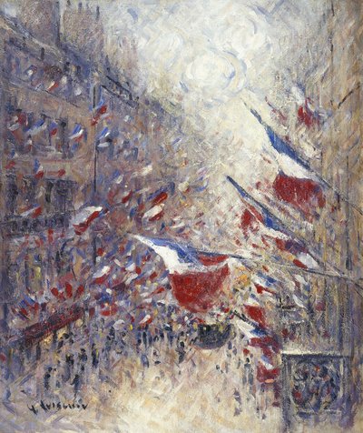 Július tizennegyedikén Párizsban, alkotó: Gustave Loiseau