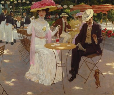 Kávézó jelenet alkotó: Gustave Max Stevens